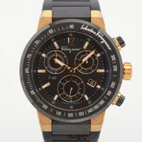 フェラガモ F-80 Ti×CE×ラバー QZ 黒文字盤