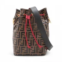 フェンディ ズッカ モントレゾール レザー ショルダーバッグ ブラウン