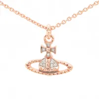 ヴィヴィアンウエストウッド オーブ GP×ラインストーン ネックレス ピンクゴールド