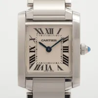 カルティエ タンクフランセーズ W51008Q3 SS QZ シルバー文字盤