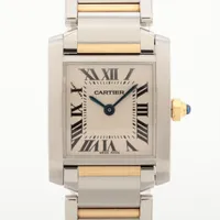 カルティエ タンクフランセーズ W51007Q4 SS×YG QZ アイボリー文字盤