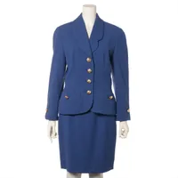 セリーヌ ウール セットアップ 38 ブルー