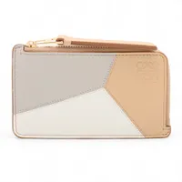 ロエベ パズル レザー コンパクトウォレット グリーン×ベージュ AB