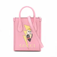 グッチ レザー 2WAYハンドバッグ ピンク