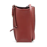 ロエベ ゲートポケット レザー ショルダーバッグ ブラウン