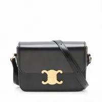 セリーヌ トリオンフ ティーン レザー ショルダーバッグ ブラック