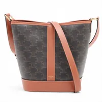 セリーヌ トリオンフ スモールバケット キャンバス×レザー ショルダー