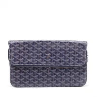 ゴヤール サンマリーMM PVC クラッチバッグ ネイビー