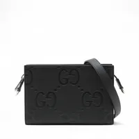 グッチ ジャンボGG レザー ショルダーバッグ ブラック