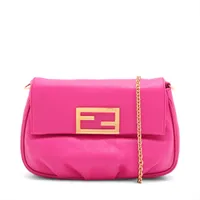 フェンディ レザー チェーンショルダーバッグ ピンク