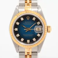 ロレックス レディ デイトジャスト 69173G SS×YG AT ブルーグラデーション文字盤