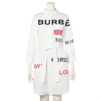 バーバリー ホースフェリー コットン シャツワンピース ティッシ期 IT36 ホワイト