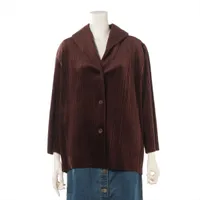 プリーツプリーズ ポリエステル ジャケット 4 ブラウン