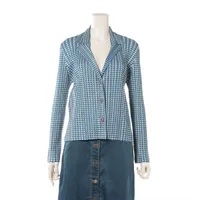 プリーツプリーズ ポリエステル ジャケット 3 ブルー