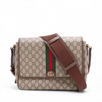 グッチ GGスプリーム PVC ショルダーバッグ ブラウン