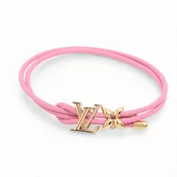 ヴィトン ブレスレット LVブルーム M0975Z GP×革 ブレスレット BC3205 ピンク