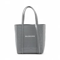 バレンシアガ エブリデイ トートXXS クロコ型押し 2WAYハンドバッグ グレー