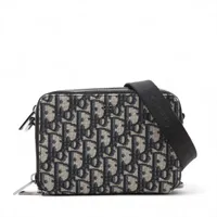 ディオール オブリーク キャンバス ショルダーバッグ ネイビー