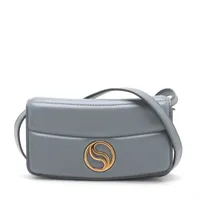 ステラマッカートニー エスウェーブ レザー ショルダーバッグ グレー