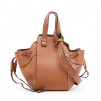 ロエベ ハンモック ドローストリングスモール レザー 2WAYハンドバッグ ブラウン