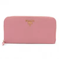 プラダ サフィアーノ 1ML506 レザー ラウンドジップウォレット ピンク