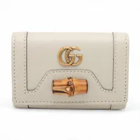 グッチ バンブー GGマーモント 658636 レザー キーケース アイボリー