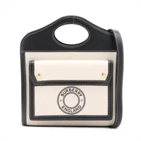 バーバリー ミニツートン キャンバス 2WAYハンドバッグ ベージュ