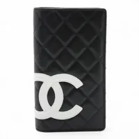 シャネル カンボンライン ラムスキン ブラック シルバー金具