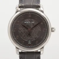 モンブラン スターレガシー 7563 SS×革 AT グレー文字盤