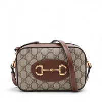 グッチ ホースビット 1955 PVC ショルダーバッグ ベージュ