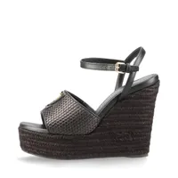 ヴィトン ファブリック ウェッジソールサンダル 25年 37 ブラック