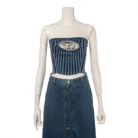 ディーゼル コットン チューブトップ XS ネイビー