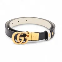 グッチ GGマーモント 659418 GP×革 ベルト 70 ブラック×ホワイト