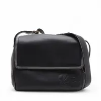 ロエベ アナグラム レザー ショルダーバッグ ブラック