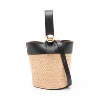 ロエベ ぺブル バケット レザー 2WAYハンドバッグ ブラック