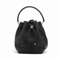 ボナベンチュラ アンジェリカ バケットバッグ レザー 2WAYハンドバッグ ブラック