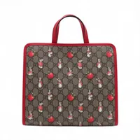 グッチ チルドレンズ PVC ハンドバッグ ベージュ