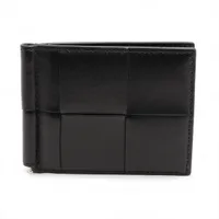 ボッテガヴェネタ マキシイントレチャート レザー 財布 ブラック AB