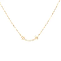 ティファニー Tスマイル ミニ ダイヤ ネックレス 750(PG) Aランクの