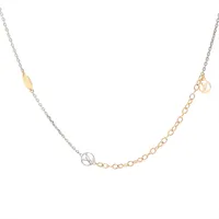 ヴィトン ソートワールロゴマニア M68075 GP ネックレス OB1117 ゴールド×シルバー