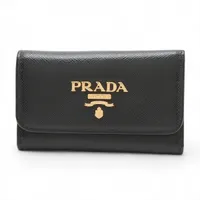 【正規品】【未使用】プラダ　ナイロンキーケース プラダ 1PG222 ナイロン×レザー キーケース ブラック Aランクの買取