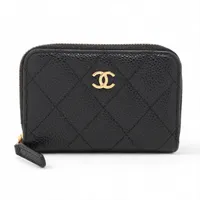 シャネル マトラッセ キャビアスキン ブラック ゴールド金具