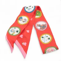 エルメス カレ90 RAILING 船の手摺 シルク スカーフ ピンク ABランク