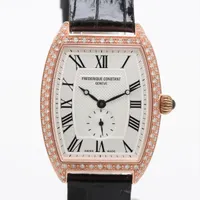 フレデリックコンスタント クラシック アールデコ SS×革 QZ シルバー文字盤