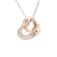 ティファニー ダブルオープンハート 925×750 ネックレス シルバー×ゴールド