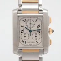 カルティエ タンクフランセーズ W51004Q4 SS×YG QZ アイボリー文字盤