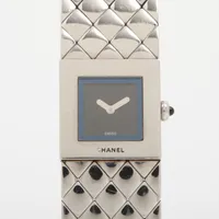 シャネル マトラッセ SS QZ 黒文字盤