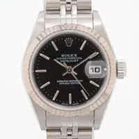 ロレックス レディ デイトジャスト 79174 SS×WG AT 黒文字盤