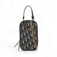 クリスチャンディオール オブリーク キャンバス フォンポーチ ネイビー