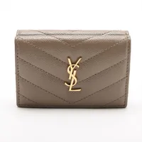 サンローランパリ Vステッチ GBL505118 レザー 財布 レッド ABランク